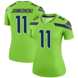 Women's Sebastian Janikowski Seattle Seahawks No.11 Legend Color Rush Neon Jersey - Green